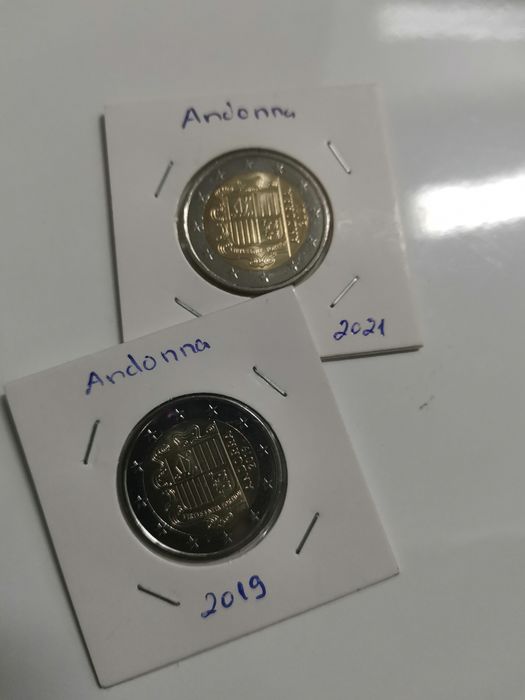Andorra 2019 e 2021  - Moeda 2 Euros NORMAL