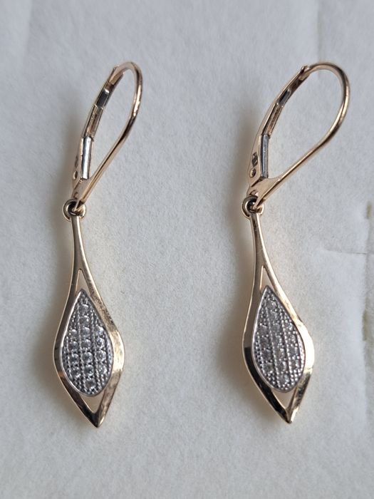 Złote kolczyki z cyrkoniami Apart 585 bigle