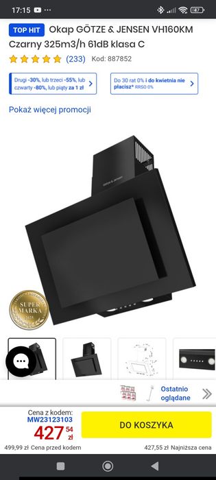 Meble kuchenne okap, mikrofala, zlew