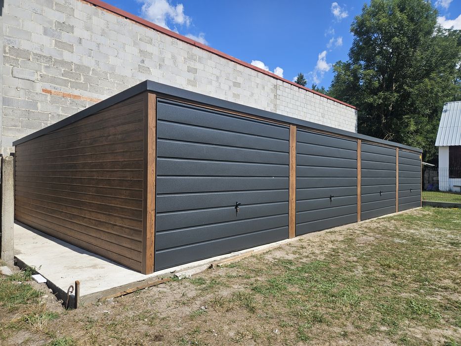 12x6 ŁÓD 4xbrama Garaze Blaszane Garaz Blaszany Blaszak Blaszaki