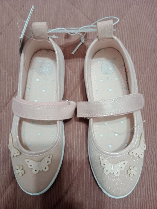 Baleriny na rzep. Różowe z brokatem 32 cool club