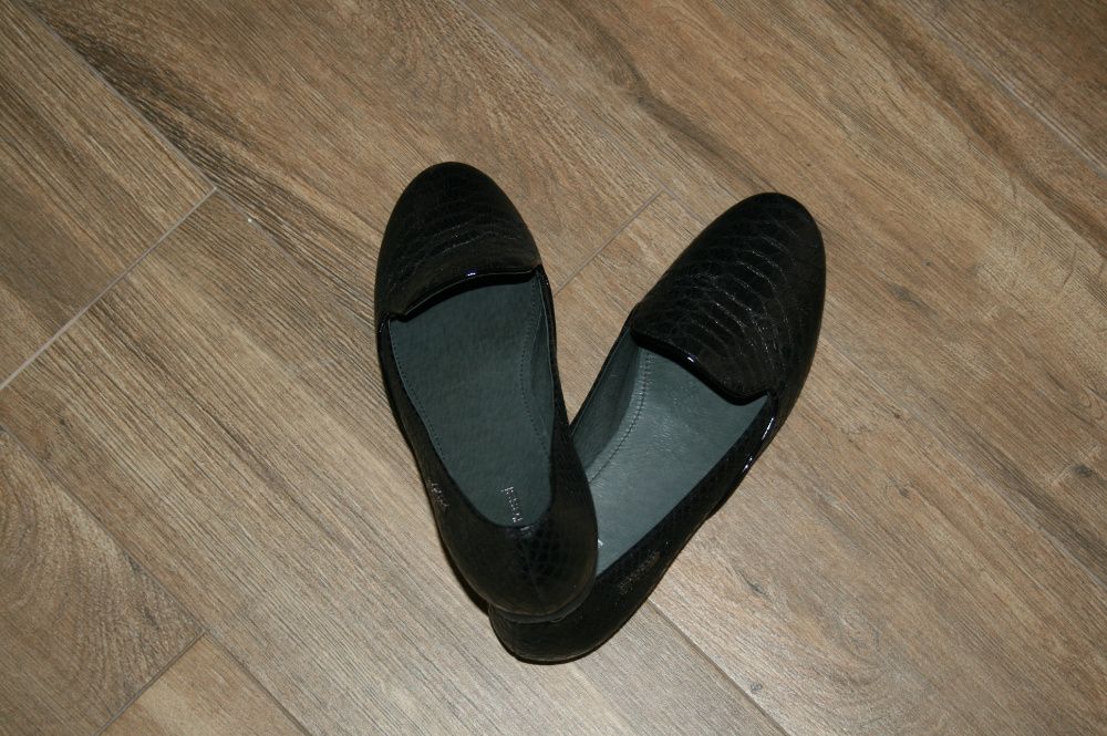 gino rossi czarne lordsy balarinki mokasyny skóra naturalna 36