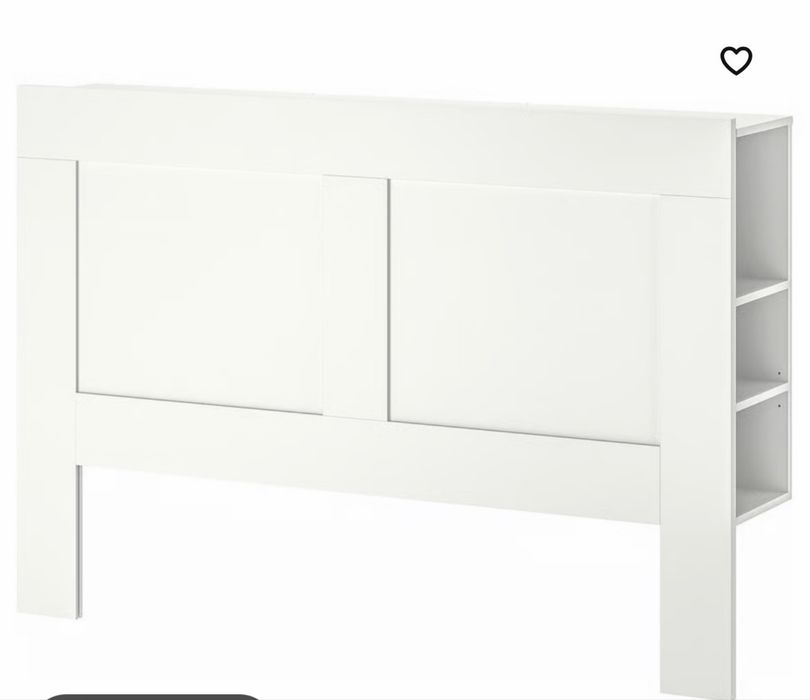 BRIMNES Estrutura cama c/arrumação, branco, 160x200 cm com Cabeceira c/arrumação, branco, 160 cm
