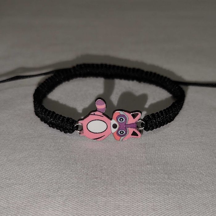 B183 Bransoletka Szop pracz makrama pleciona Handmade Rękodzieło