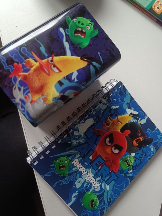Angry Birds notes i metalowy pojemnik na długopisy