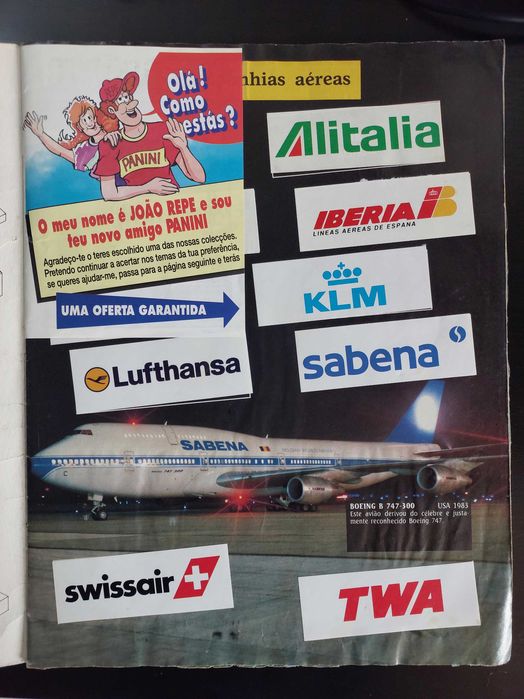 Caderneta Aviões Panini (Década de 90) - Completa