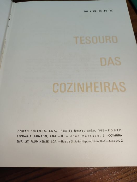 Livro de Culinária Tesouros das Cozinheiras