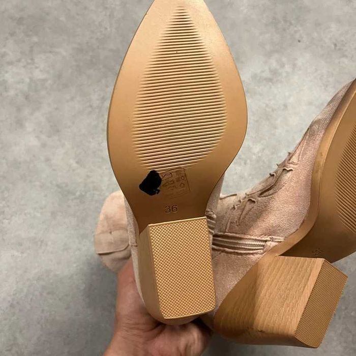 Vintage Buty Kowbojki Zamszowe Y2K Coquette Trendy 90s