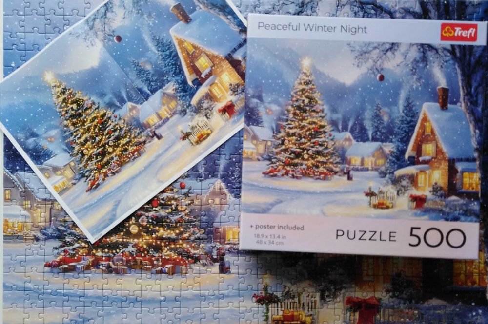 Puzzle ** Trefl * 500 * Peaceful Winter Night ** Choinka Christmas **