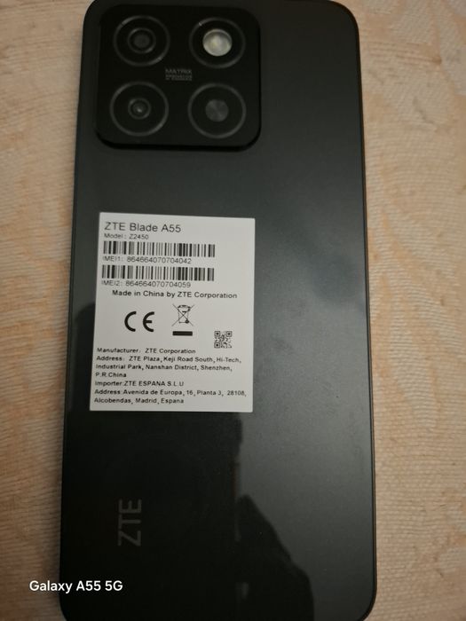 Telemóvel ZTE Blade A55 4/64GB preto