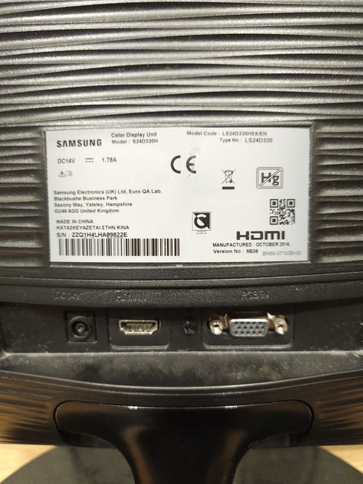 Monitor Samsung S24D330H
60 hz
IPS
24 cale
