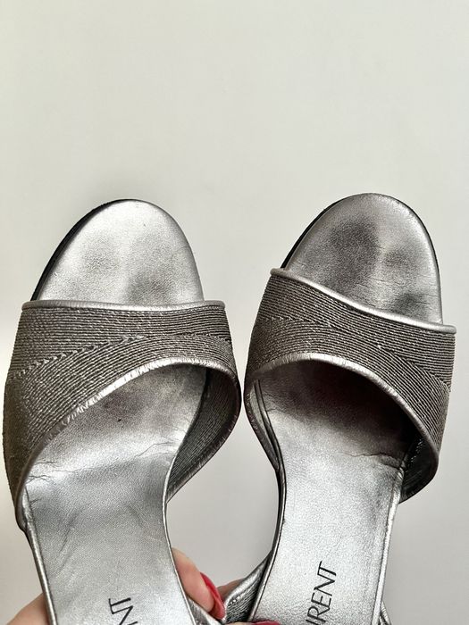 Szpilki vintage YSL Yves Saint Laurent srebrne rozm. 39