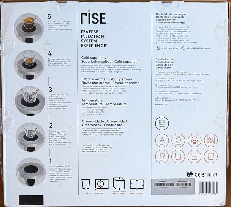 Máquina de café Delta Q Rise- nova, 3 anos de garantia