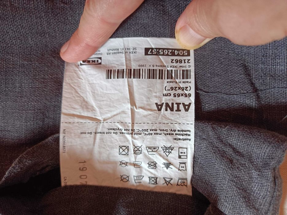 Capas de almofada linho AINA (65cm X 65cm) - cinza escuro