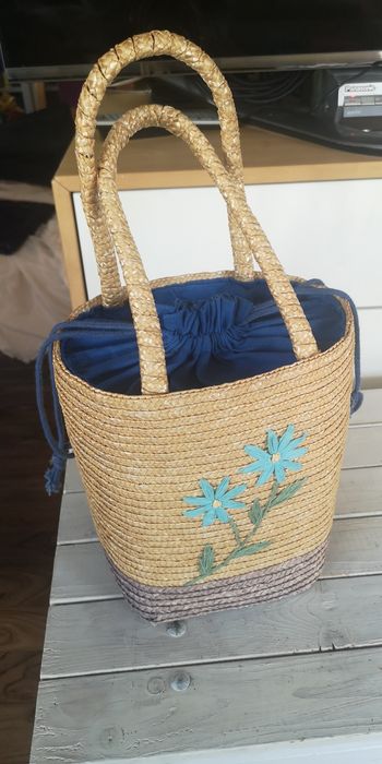 Koszyczek słomiany pleciony, torebka