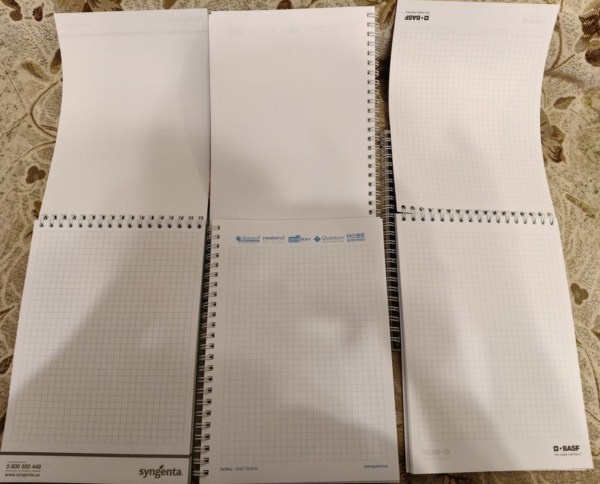 Блокноти на пружині, 40 аркушів. А-5.Нові