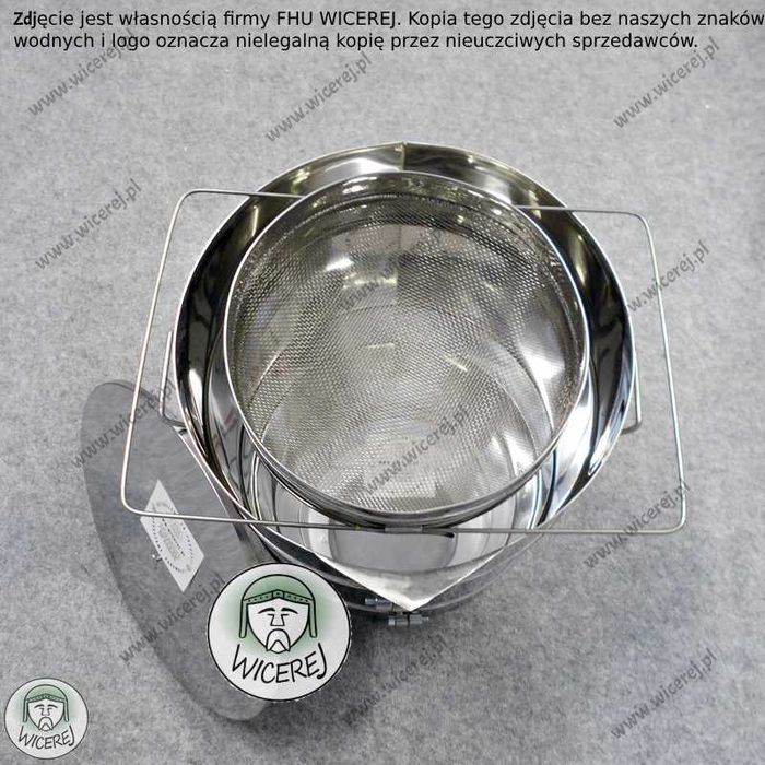 Odstojnik do miodu Nierdzewny 60L z SITEM i z Profilowanym Stożkiem