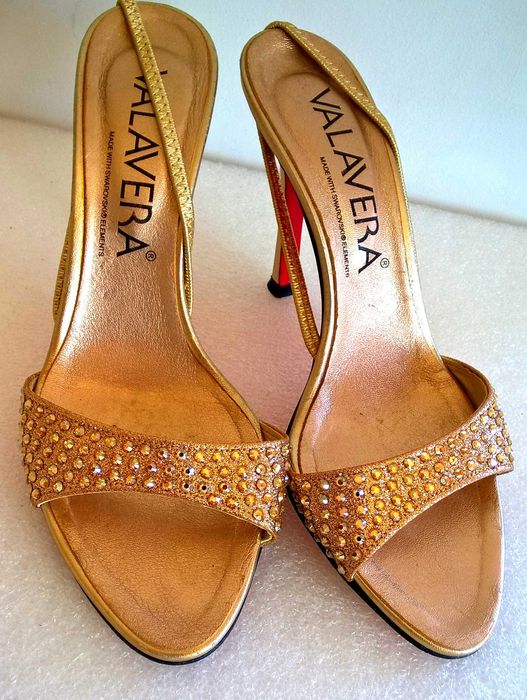złote szpilki Swarovski Valavera rozmiar 38 sexi Lady