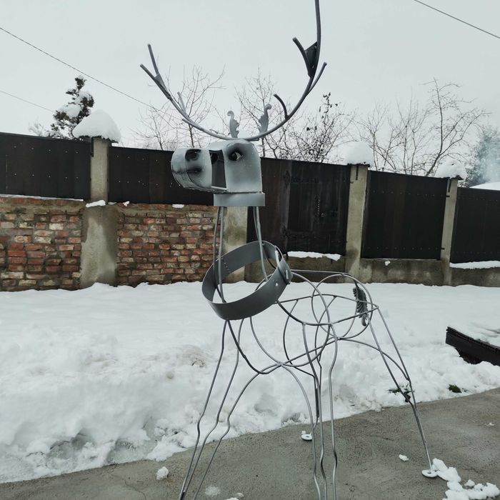 Renifer ozdoba prezent stalowy kuty 145cm duży  święta choinka