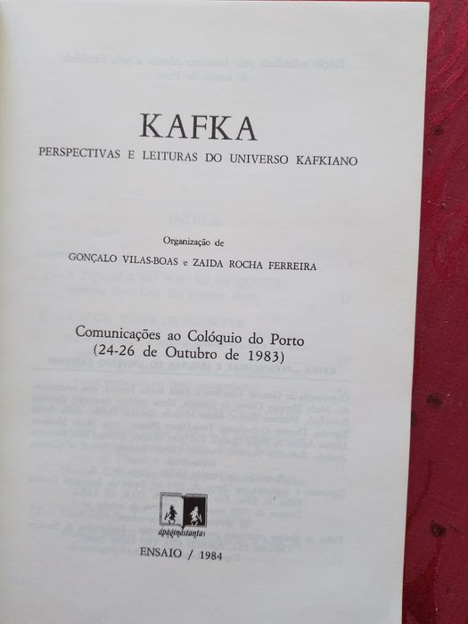 Kafka Perspectivas leituras universo Kafkiano-Vilas Boas/ Zaida Rocha Ferreira - 10E-Os Leopardos de Kafka - Moacyr   Sicliar - 1 edição - 8E Desde 3E