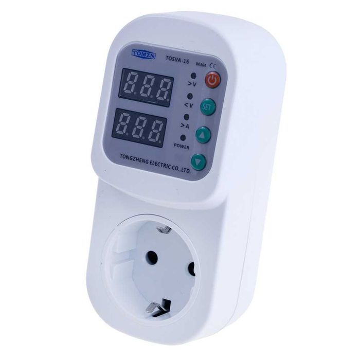 Реле захисне розеткове TOMZN 16A TOSVA-16 100V-300V відсікач напруги