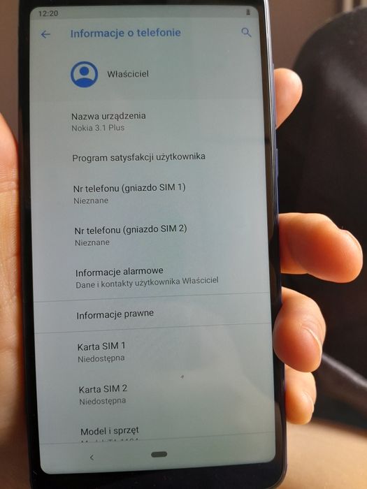 Nokia 3.1 Plus 6.0" Niebieski  karta Dual Sim  

SIM 32GB/3GB RAM  sm