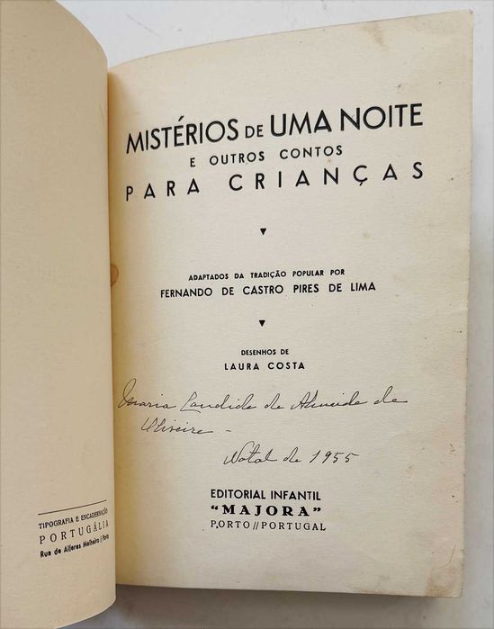Anos 50_MISTÉRIOS DE UMA NOITE e outros contos para crianças. Ilustrações de Laura Costa. Em muito bom estado geral.