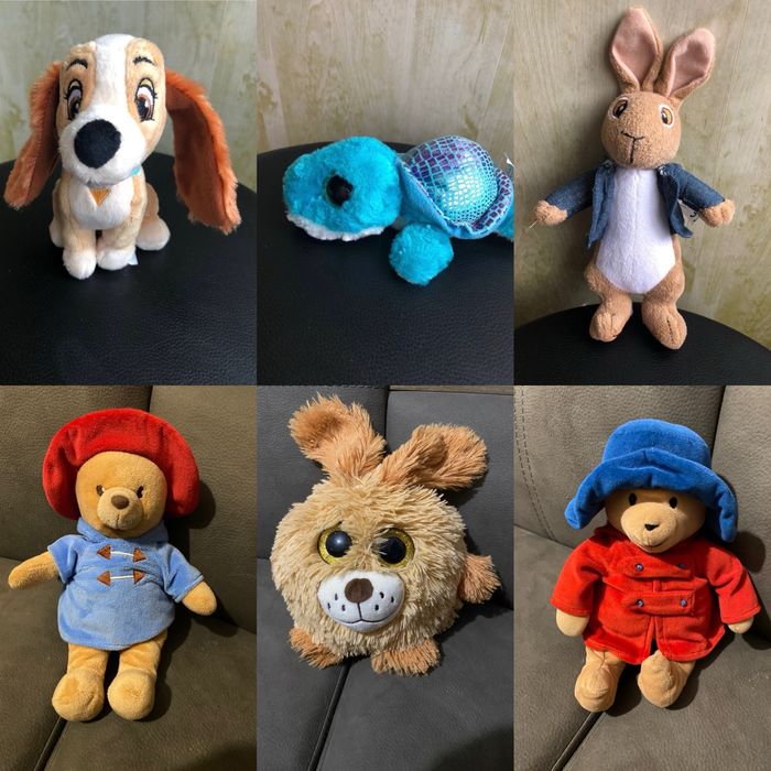 Мягкі іграшки собачка, зайчик, Паддігтон, черепашка, ляльки