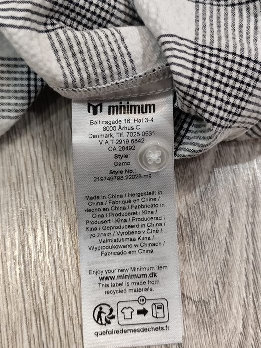 Męska elegancka nowa koszula w kratę biało szara minimum S