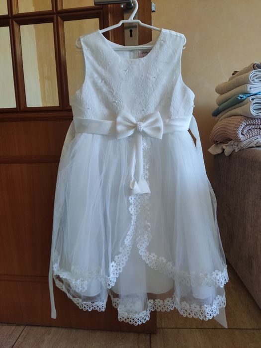Vestido branco criança menina - Batizado, Primeira Comunhão, Daminha