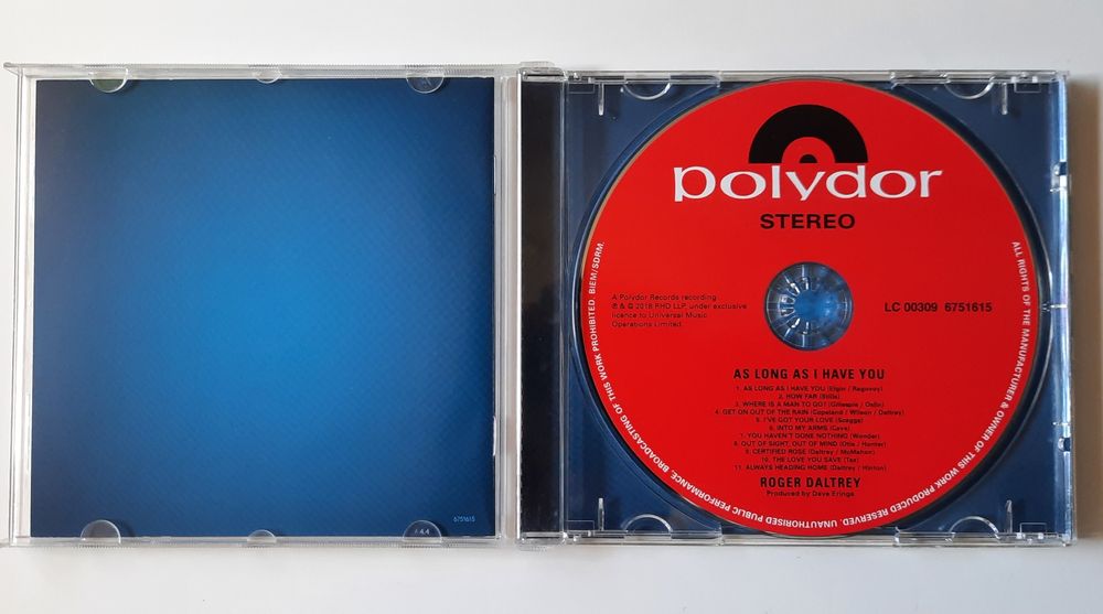 The Who's Roger Daltrey - As Long As I Have You CD