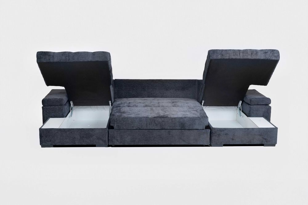 Duży narożnik FABIO U z funkcją spania i pojemnikami WYSYŁKA