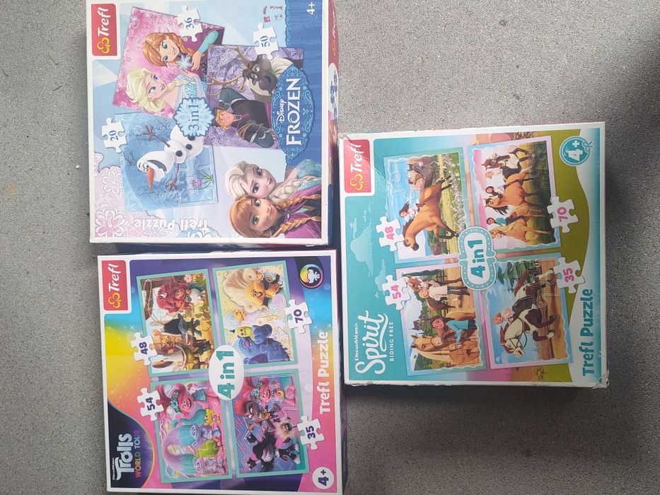 Zestaw Puzzli Kraina lodu ELSA, Trole oraz Duch wolnosci