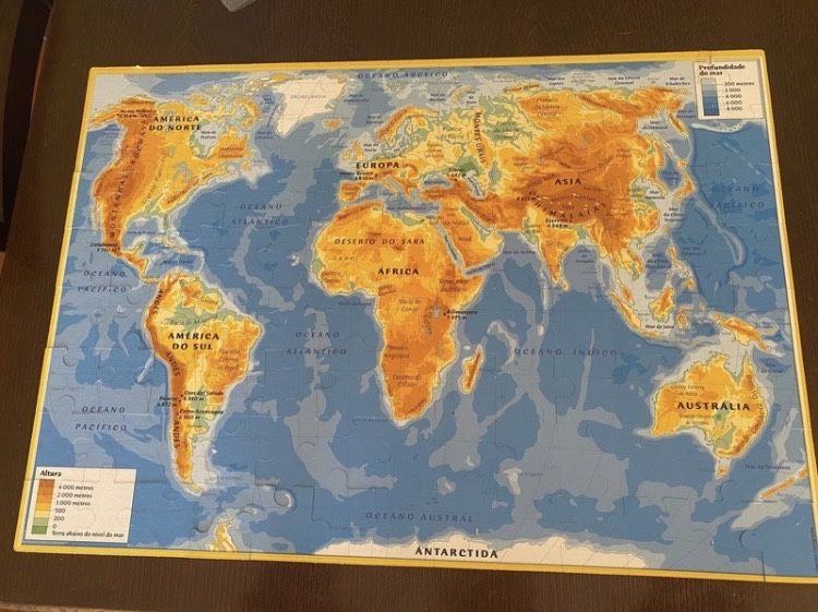 Puzzle Geográfico Mundo, 2 em 1