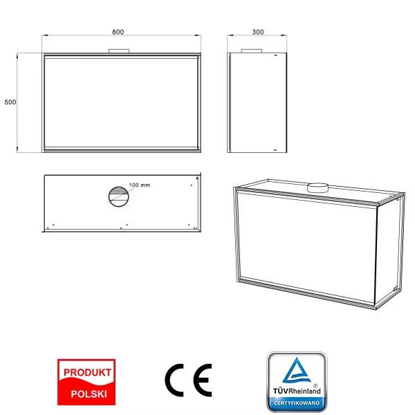 Biokominek narożny prawy 80cm