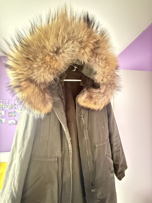 parka khaki z pieknym kspturem