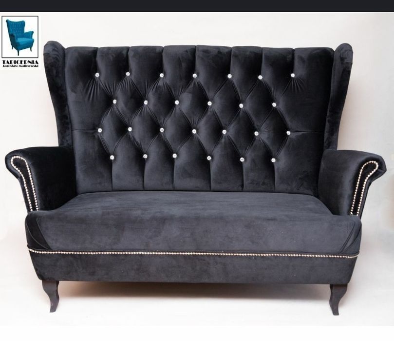 Sofa uszak 2os. , stylowa, na sprężynach, producent