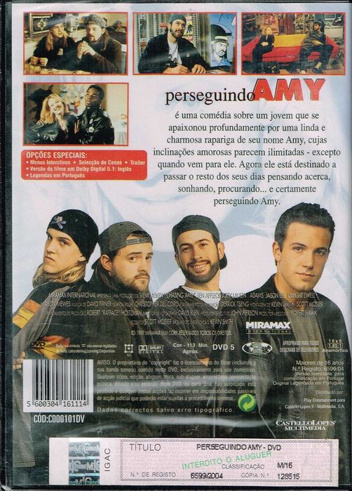 Filme em DVD: Perseguindo Amy "Chasing Amy" - NOVO! SELADO!