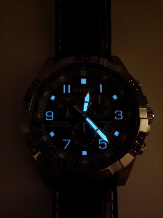 Мужские титановые часы Citizen BL5551-14H вечник, будильник, хронограф