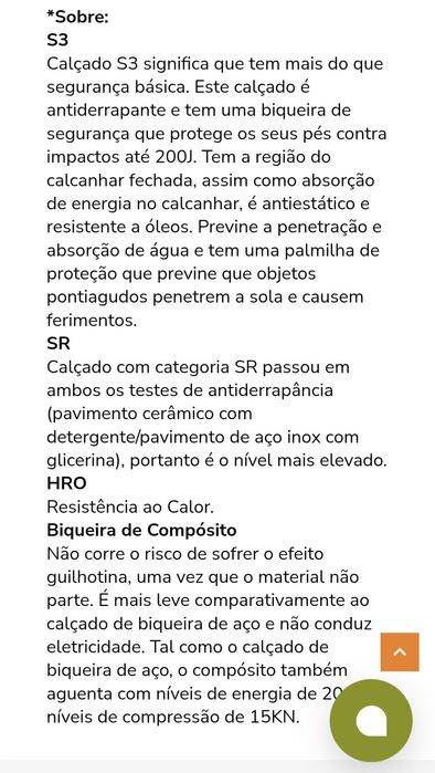 Sapatilhas de segurança antiderrapante .S 3+SR . Tamanho  40 .