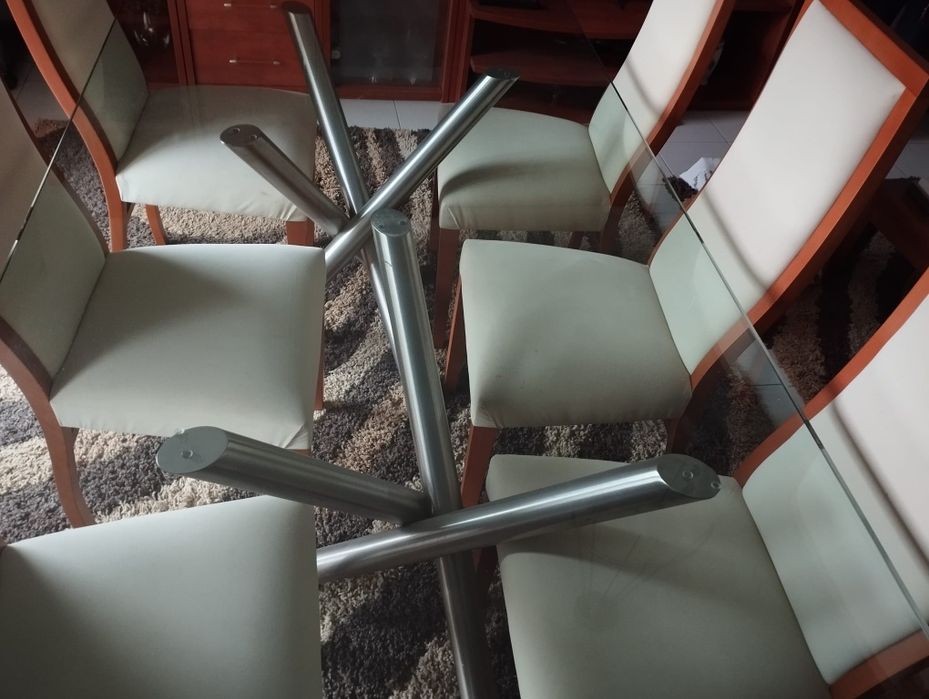Conjunto de Mesa de Jantar com 6 Cadeiras