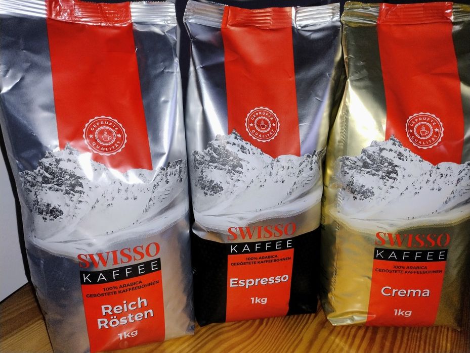 Kawa ziarnista SWISSO trzy rodzaje