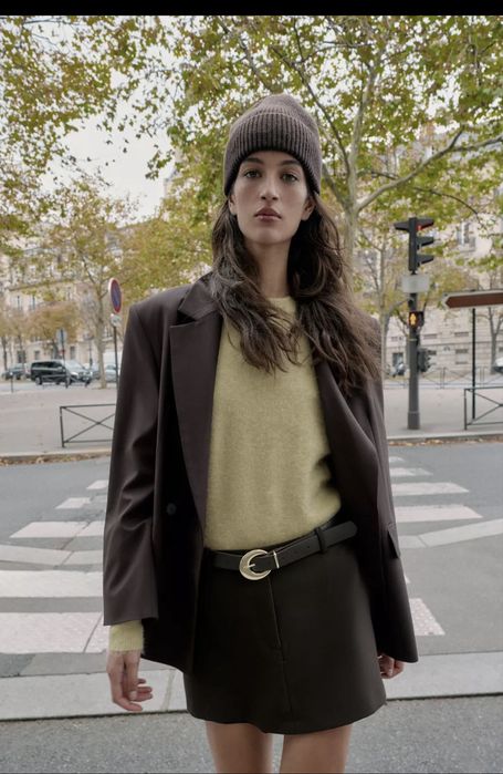 Пиджак Zara оверсайз коричневый