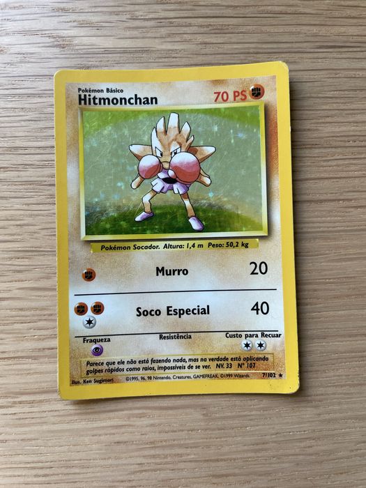 Pokémon à venda – Hitmonchan 7/102 – Base Set Holográfico (1999)