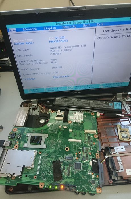 Материнская плата toshiba l300 l350 l355 6050a2170401-mb-a03. Рабочая!