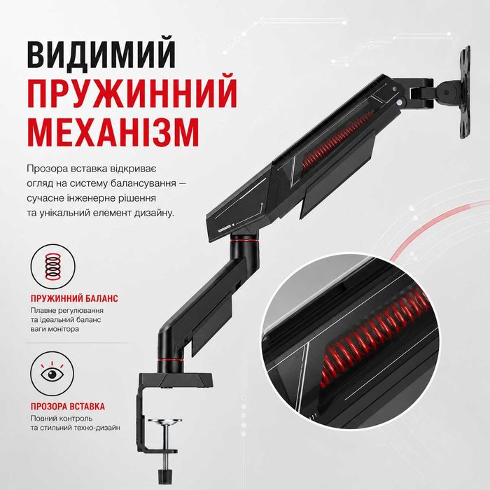 Настільне кріплення для монітора 17"-40" ITech MBRG-02 з регулюванням вверх вниз вліво вправо регулюванням кута нахилу Кронштейн для монітора на стіл