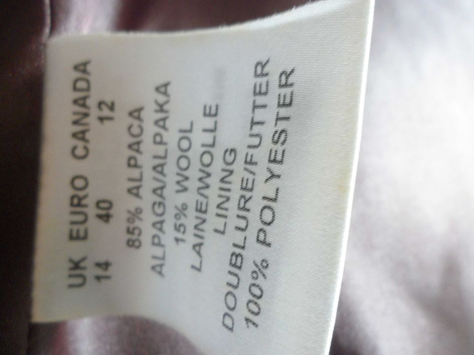 płaszcz, palto  moher, karmelowy lub alpaka czekoladowy