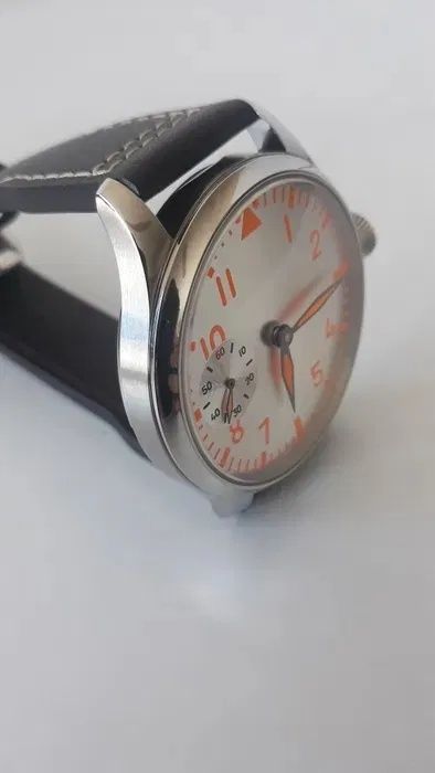 Parnis Pilot Relógio Corda Manual Militar