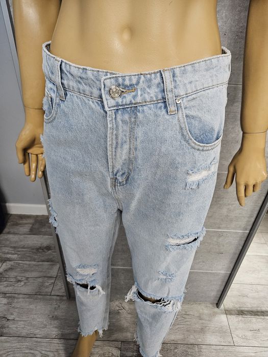 Nowe spodnie jeansowe premium SeeSee Parirs z rozdarciami rozm 40