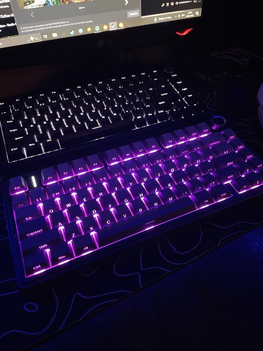 ATTACK SHARK X85 pink gradient + софт бездротова ігрова клавіатура механічна